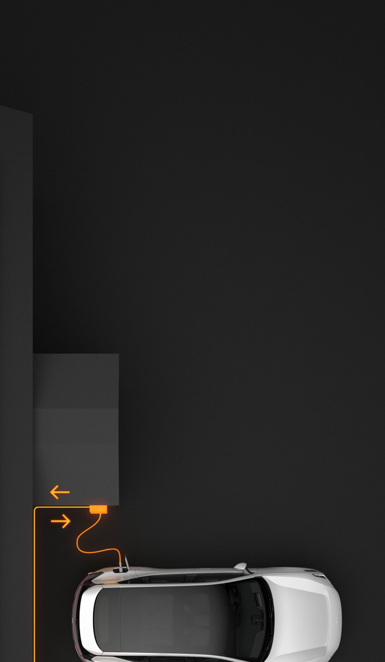 Polestar 3 seen from above showing bi-directional charging set-up