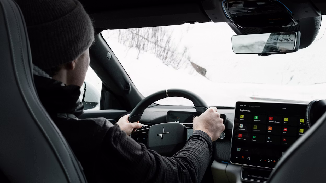 Man driving Polestar 4