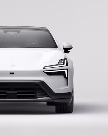 Front view of white Polestar