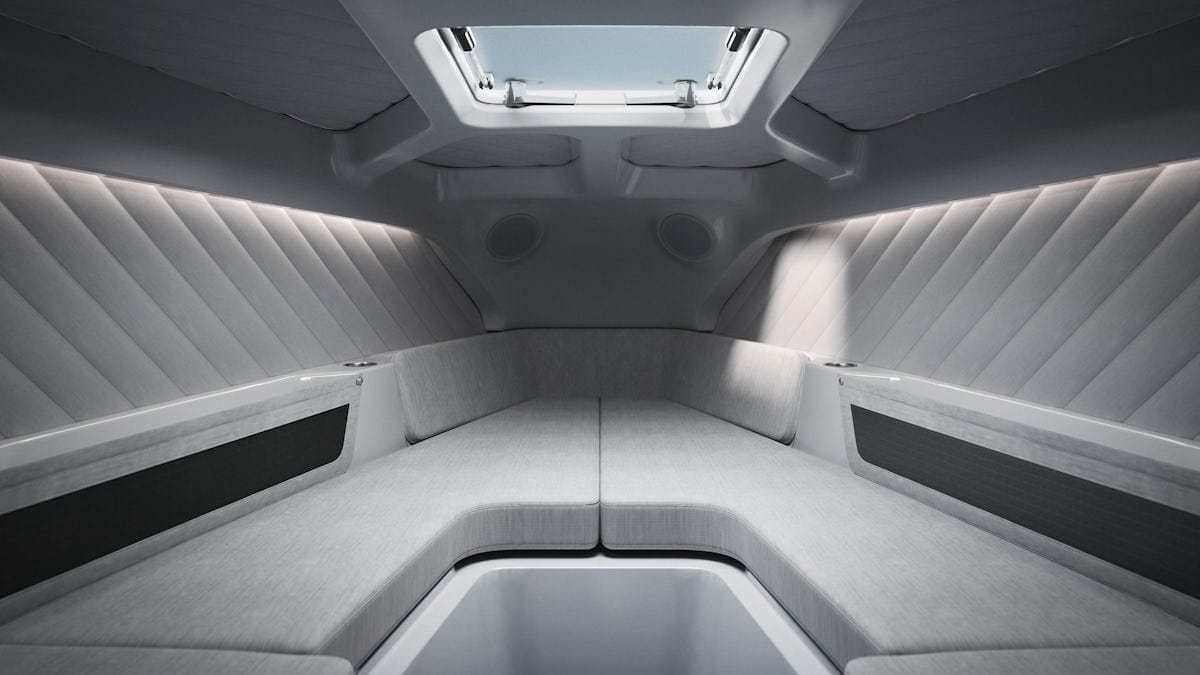 Sleek interior in all grey of Candela C-8 Polestar edition