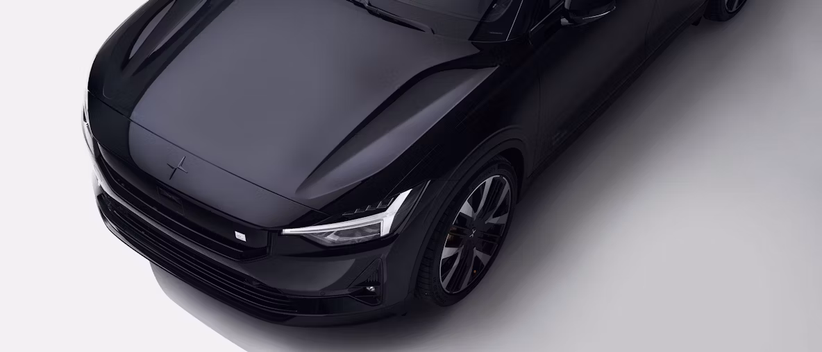 Top view of Polestar 2, partially visible