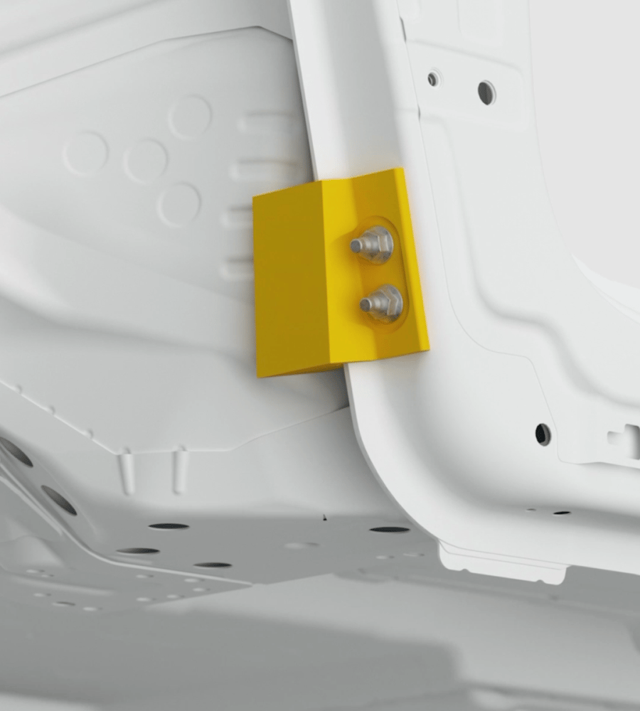 The steel and aluminium frame that protects the Polestar 2’s battery pack.