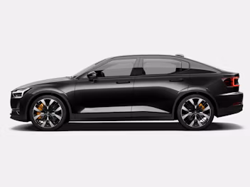 Side view of Polestar 2 long range double motor with performance