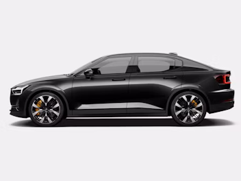 Side view of Polestar 2 long range double motor with performance