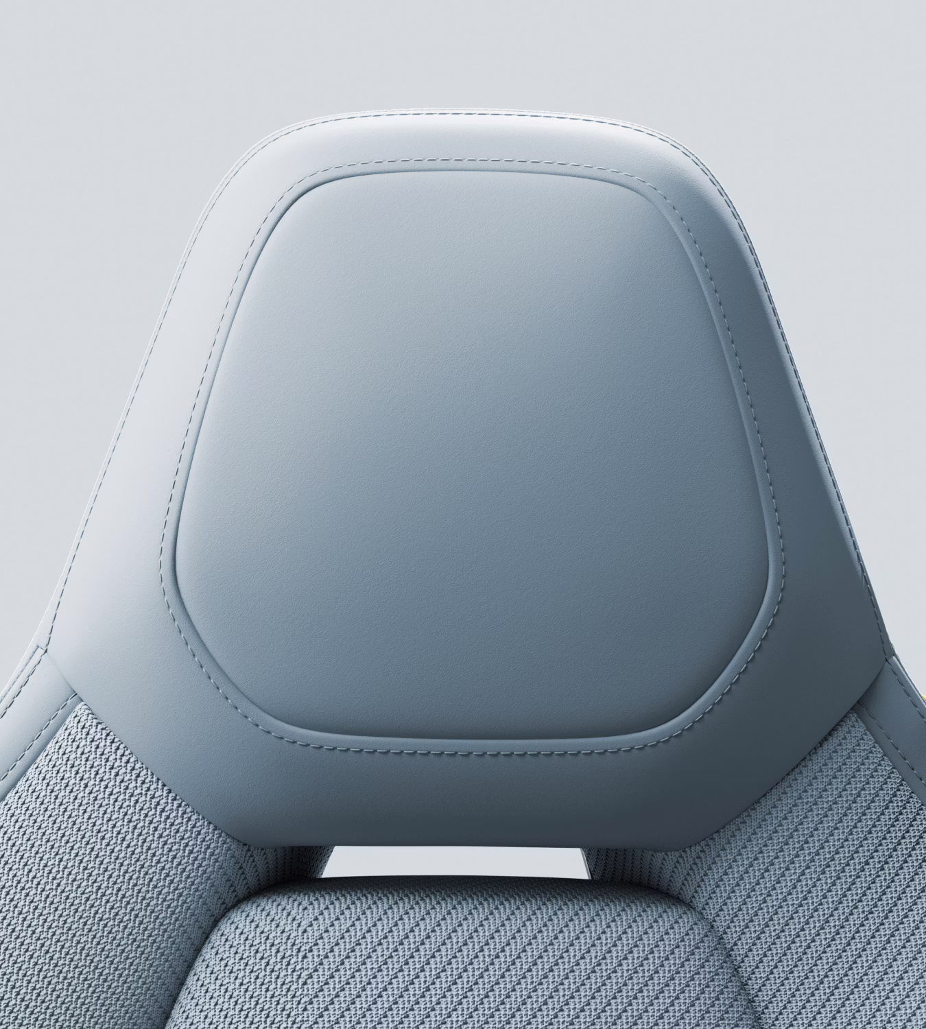 Polestar 4 upper front seat with Tailored knit in Zinc.