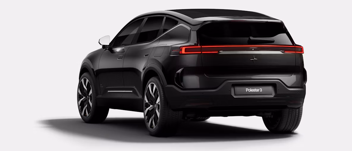 Rear of Polestar 3 with license plate labeled 'Polestar 3'