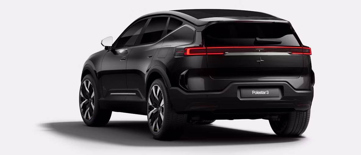 Rear of Polestar 3 with license plate labeled 'Polestar 3'