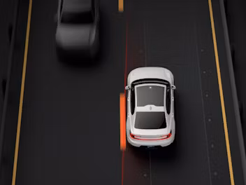 Animated Polestar 2 showcasing the functionality of Pilot Assist