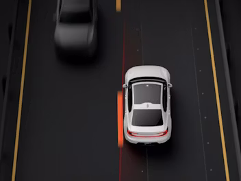 Animated Polestar 2 showcasing the functionality of Pilot Assist