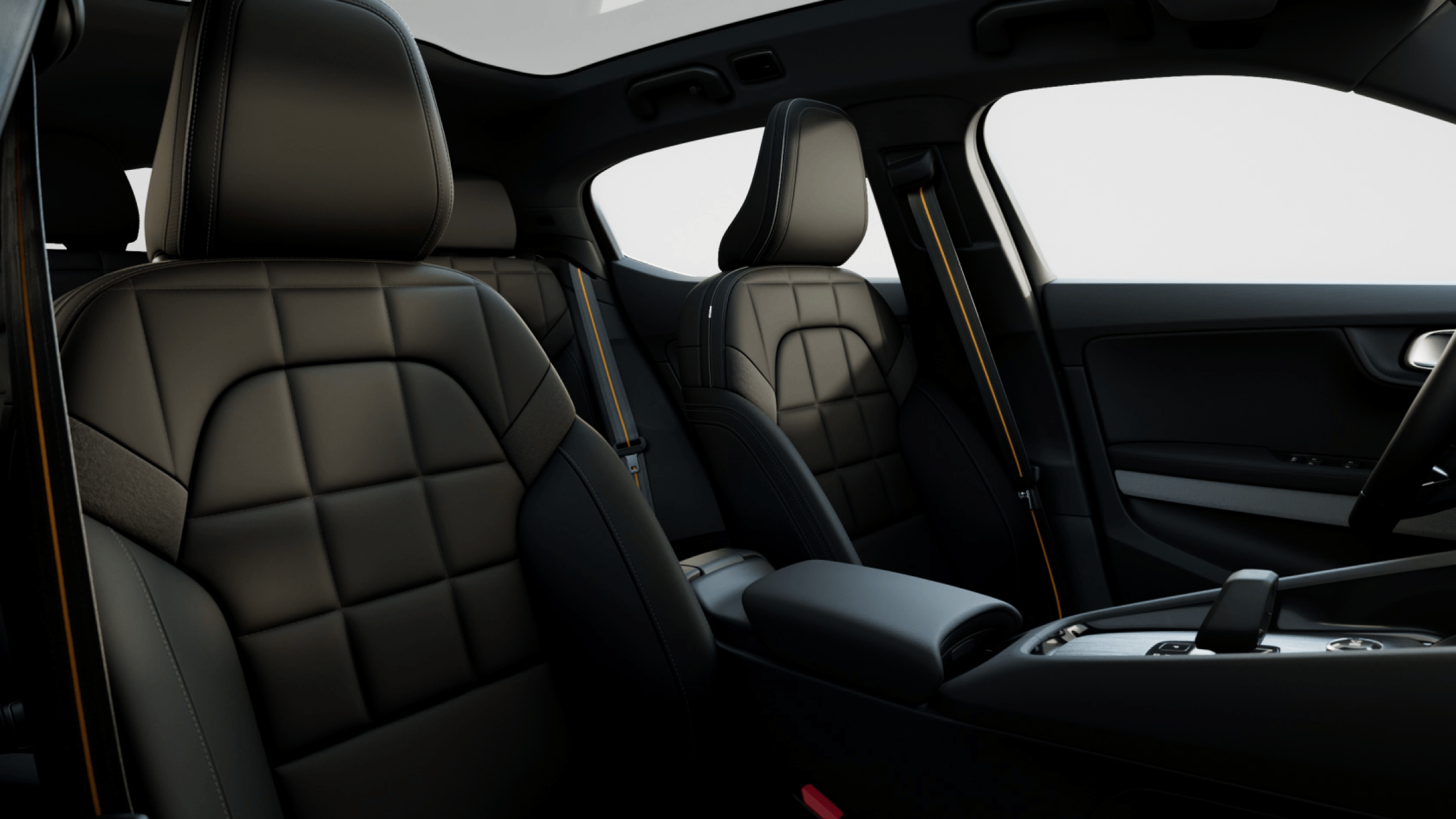 Polestar 2 seats with Bio-attributed MicroTech in Charcoal with Black Ash deco.