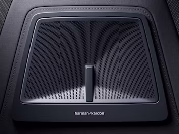 Harman/Cardon close up grey slightly indented loudspeaker