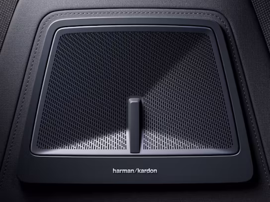 Harman/Cardon close up grey slightly indented loudspeaker