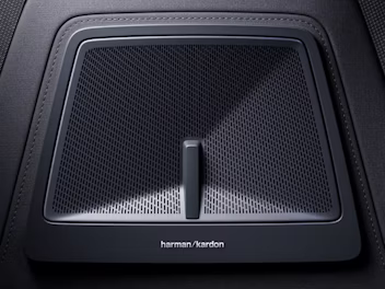 Harman/Cardon close up grey slightly indented loudspeaker