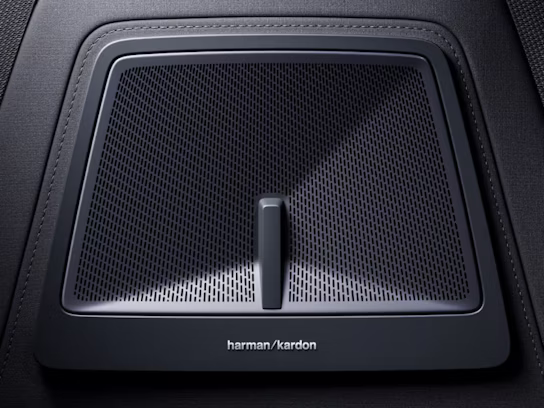 Harman/Cardon close up grey slightly indented loudspeaker