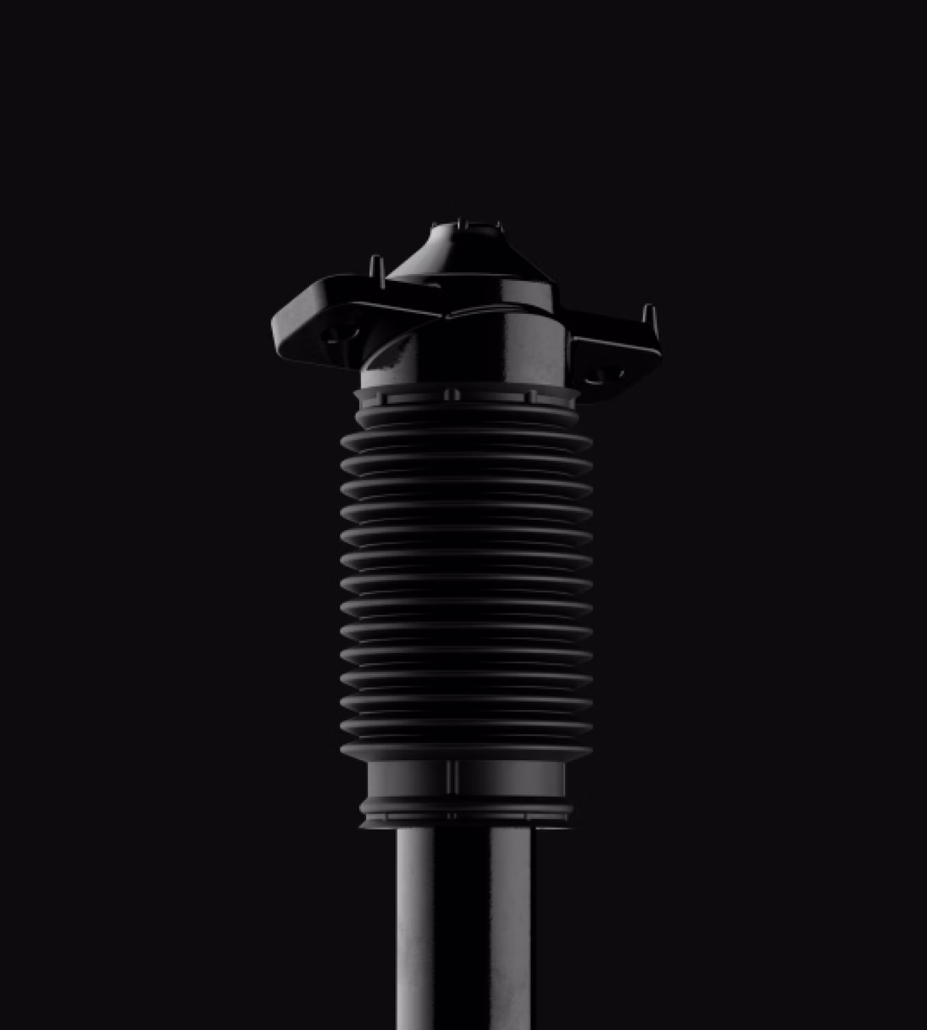 Polestar 4’s high-capacity passive dampers in a black background.