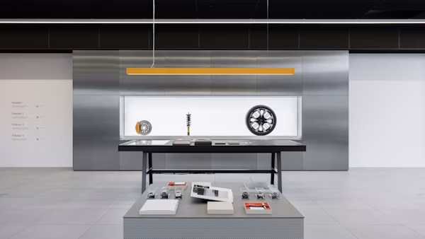 Atelier table in a Polestar space