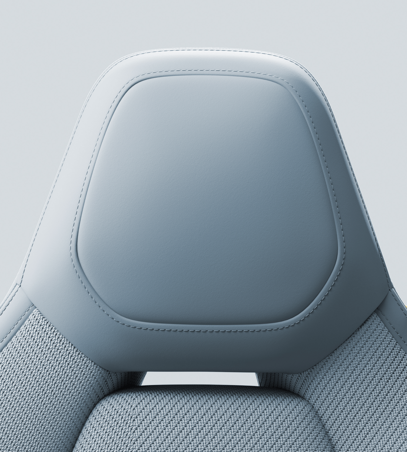Polestar 4  coupé upper front seat with Tailored knit in Mist colour.