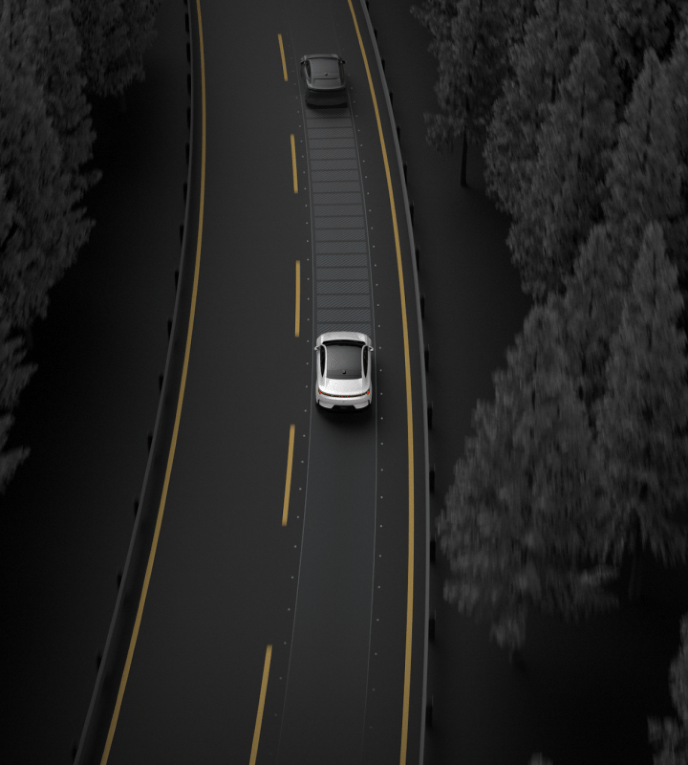Polestar 4 coupé maintaining distance in traffic with Pilot Assist