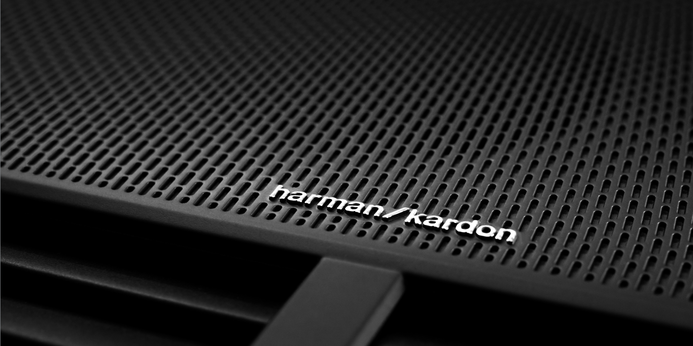 Harman Kardon speaker grille with logo