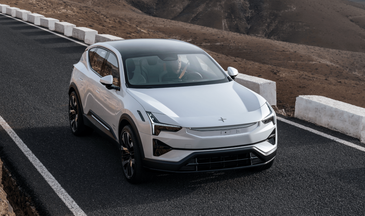 Polestar 3 driving on a mountain road
