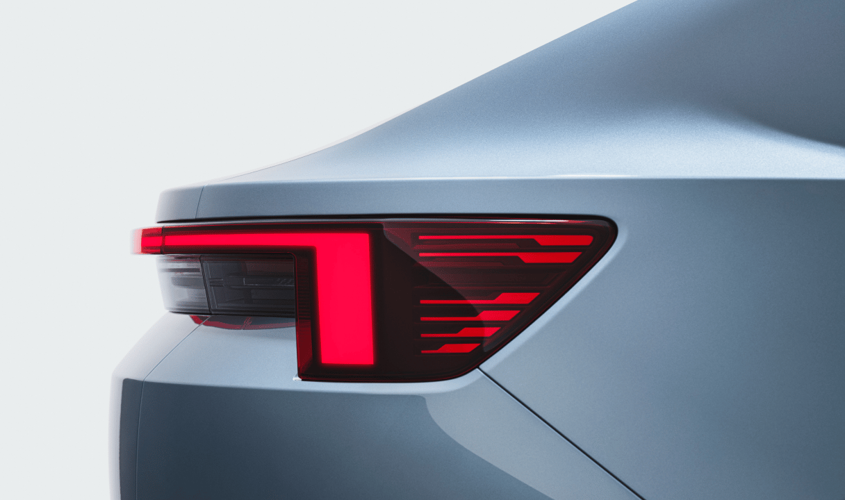 Rear taillight of a Polestar 4 coupé