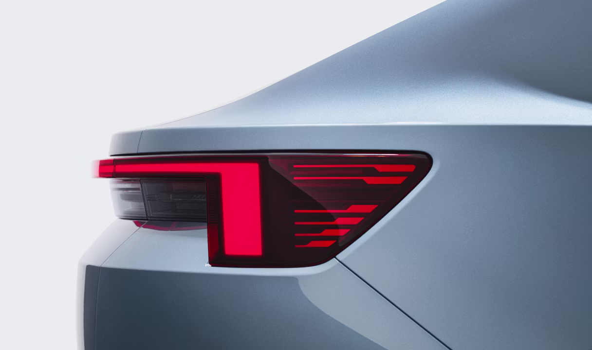 Rear taillight of a Polestar 4 coupé