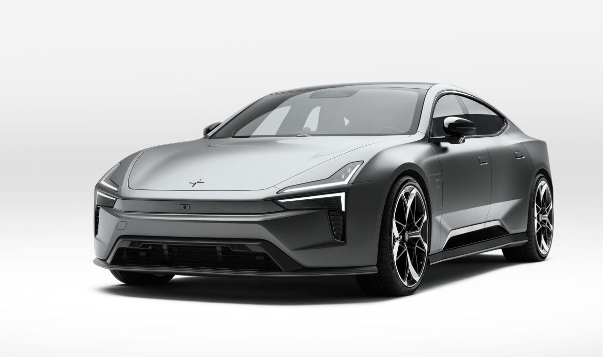 Polestar 5 sedan on a white background