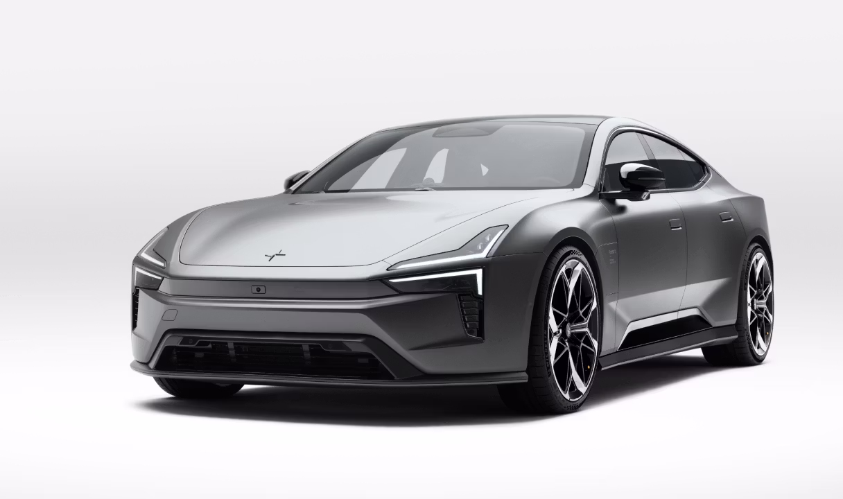 Polestar 5 sedan on a white background