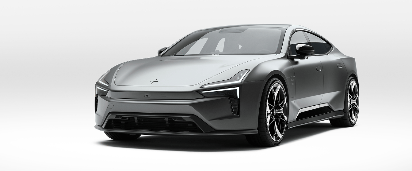 Polestar 5 sedan on a white background