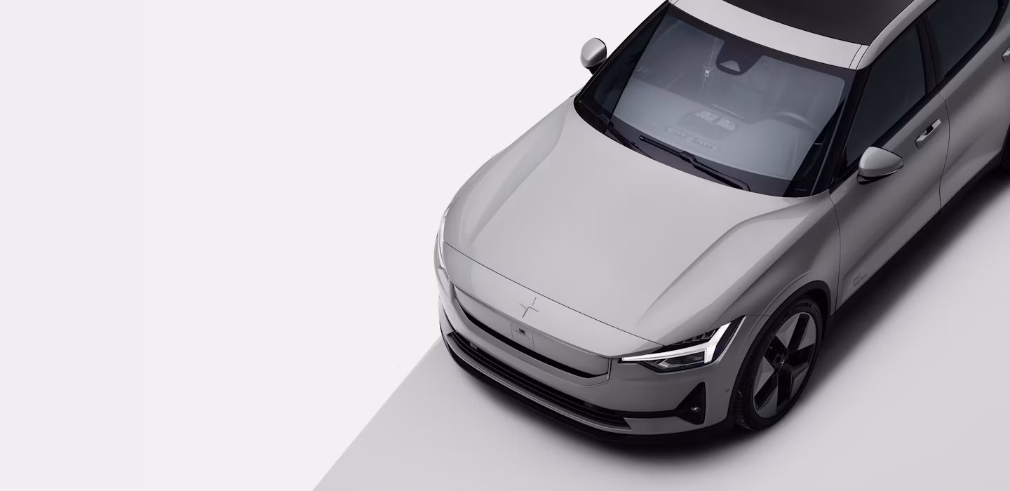 Polestar 2 viewed from above at front-right angle