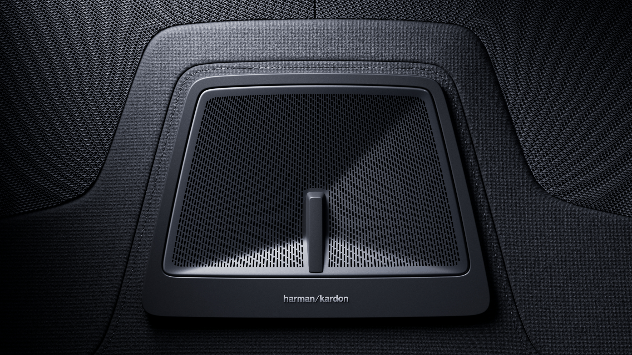 Polestar 4 SUV’s speaker on the dashboard included with the option Harmon Kardon audio system.