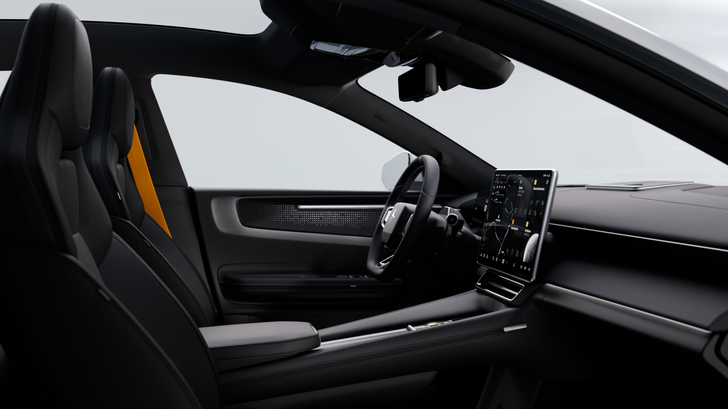 Polestar 4 SUV’s star knit illuminated deco and MicroTech in Charcoal