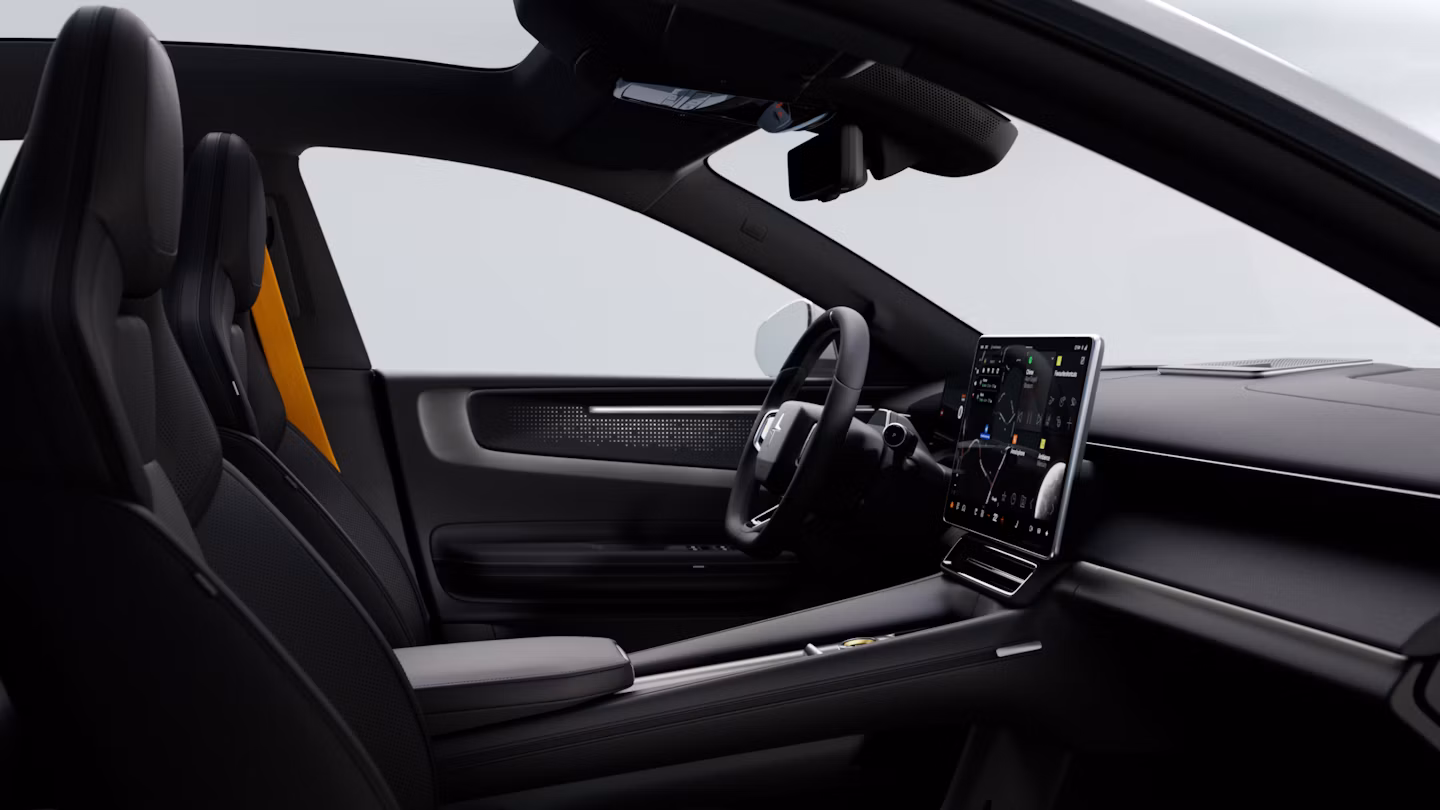 Polestar 4 SUV’s star knit illuminated deco and MicroTech in Charcoal