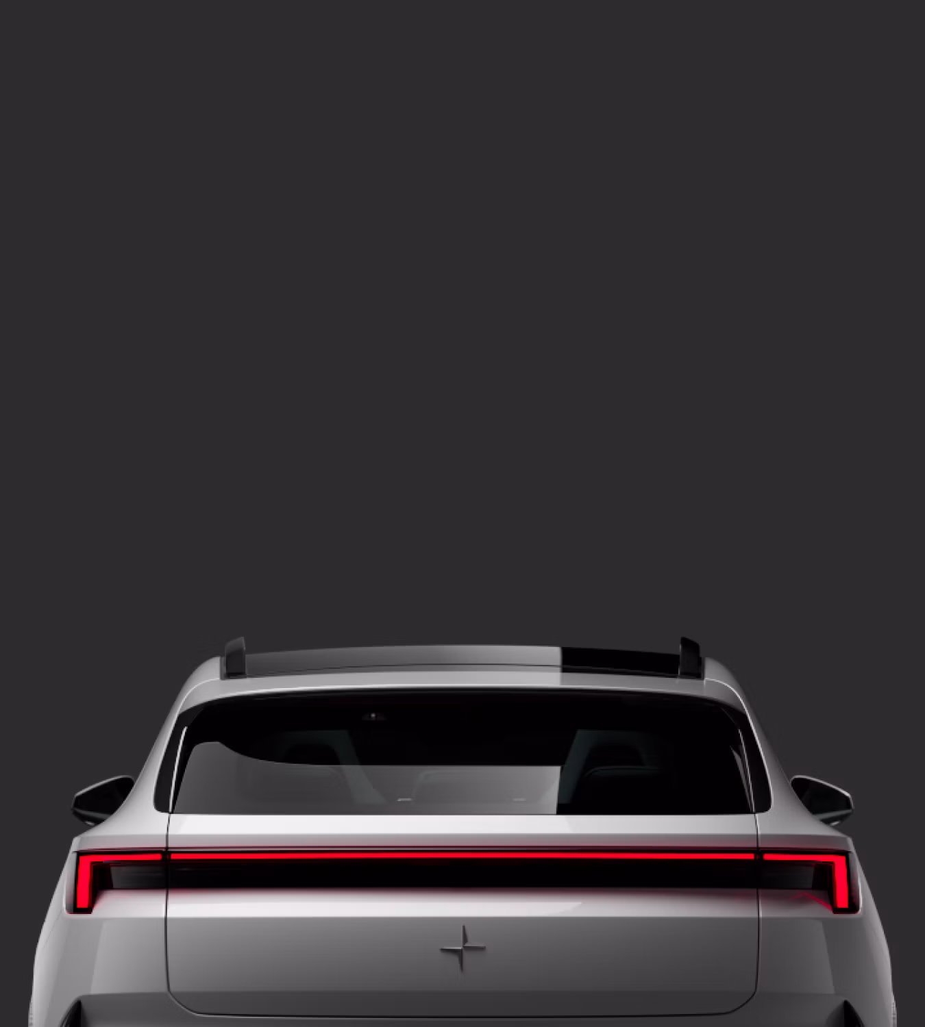 Polestar 4 SUV’s rear camera positioned behind the rear glass and staying clean.