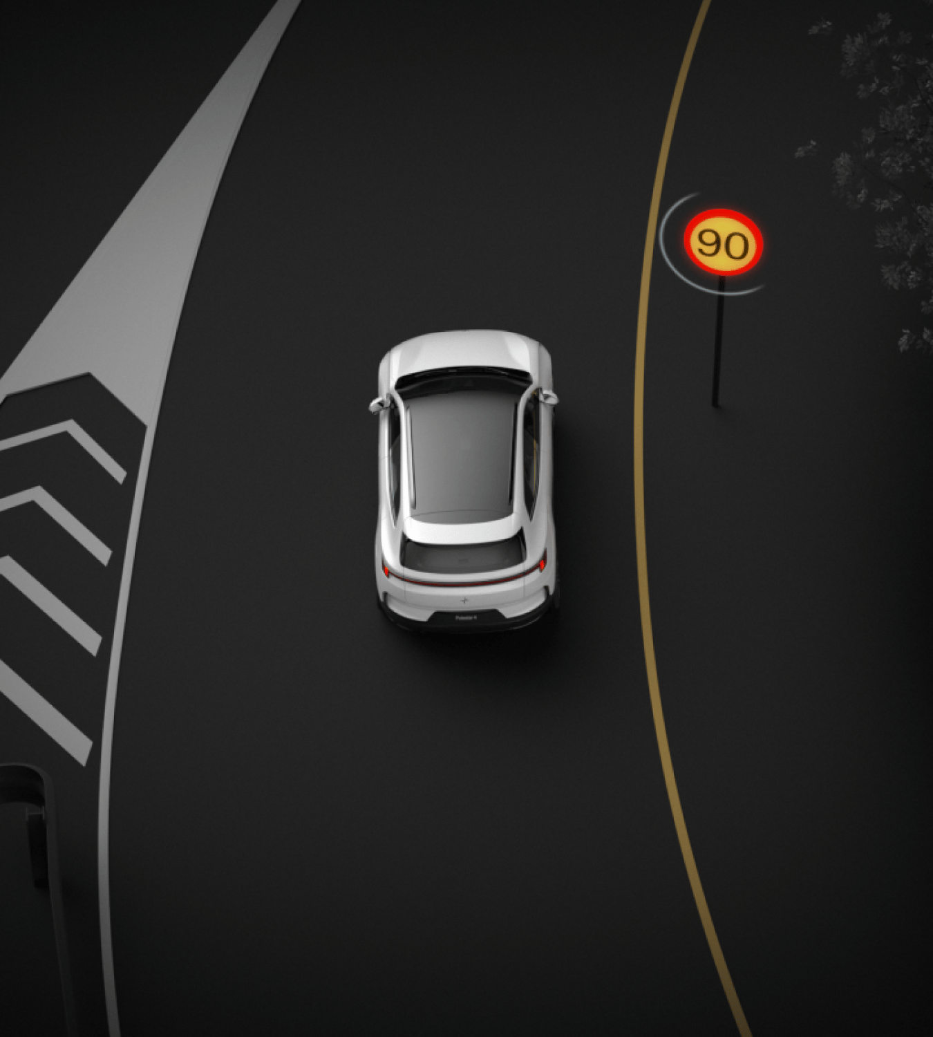 Intelligent Speed Assist displays the speed limit in Polestar 4 SUV
