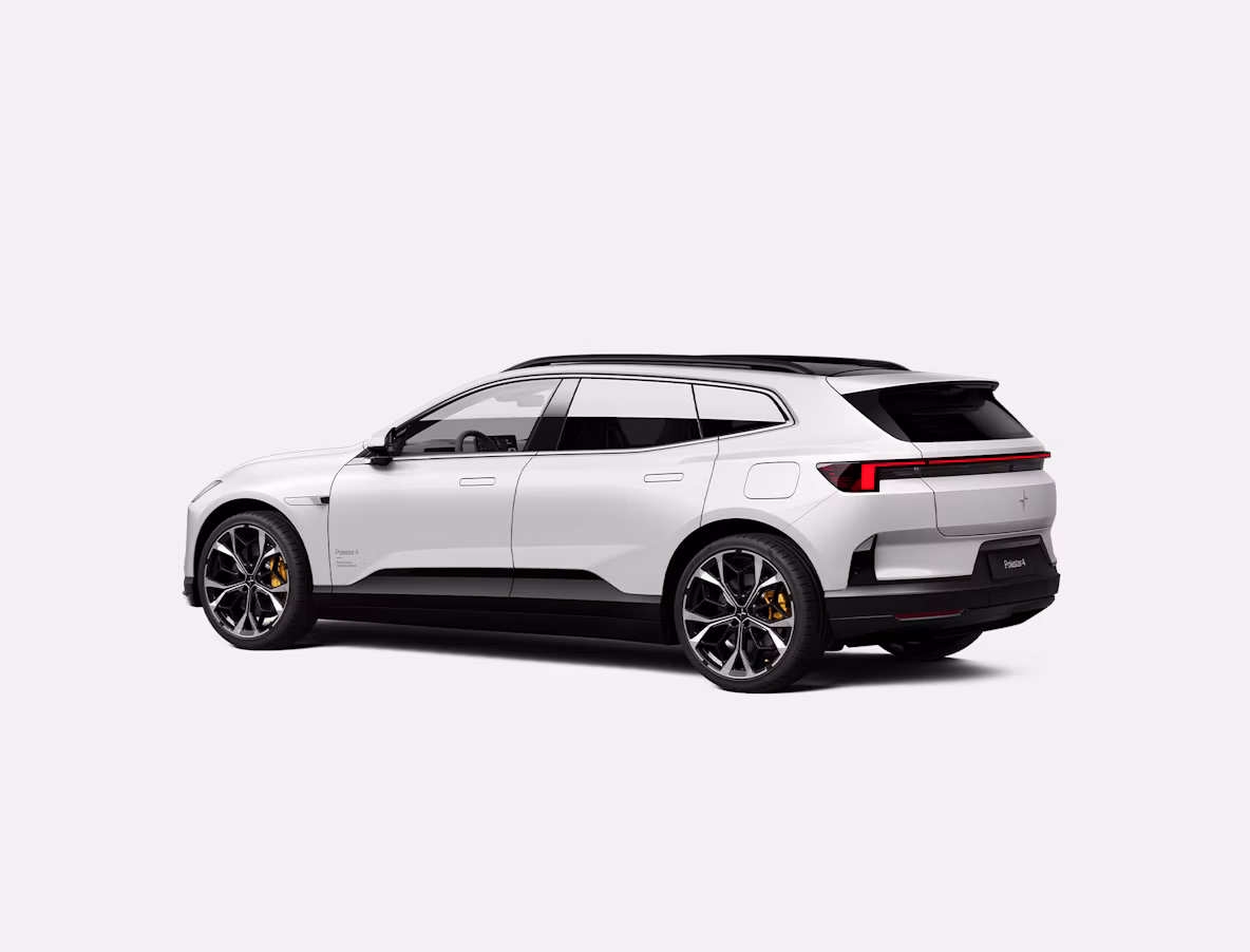 Polestar 4 SUV in side view on a white background