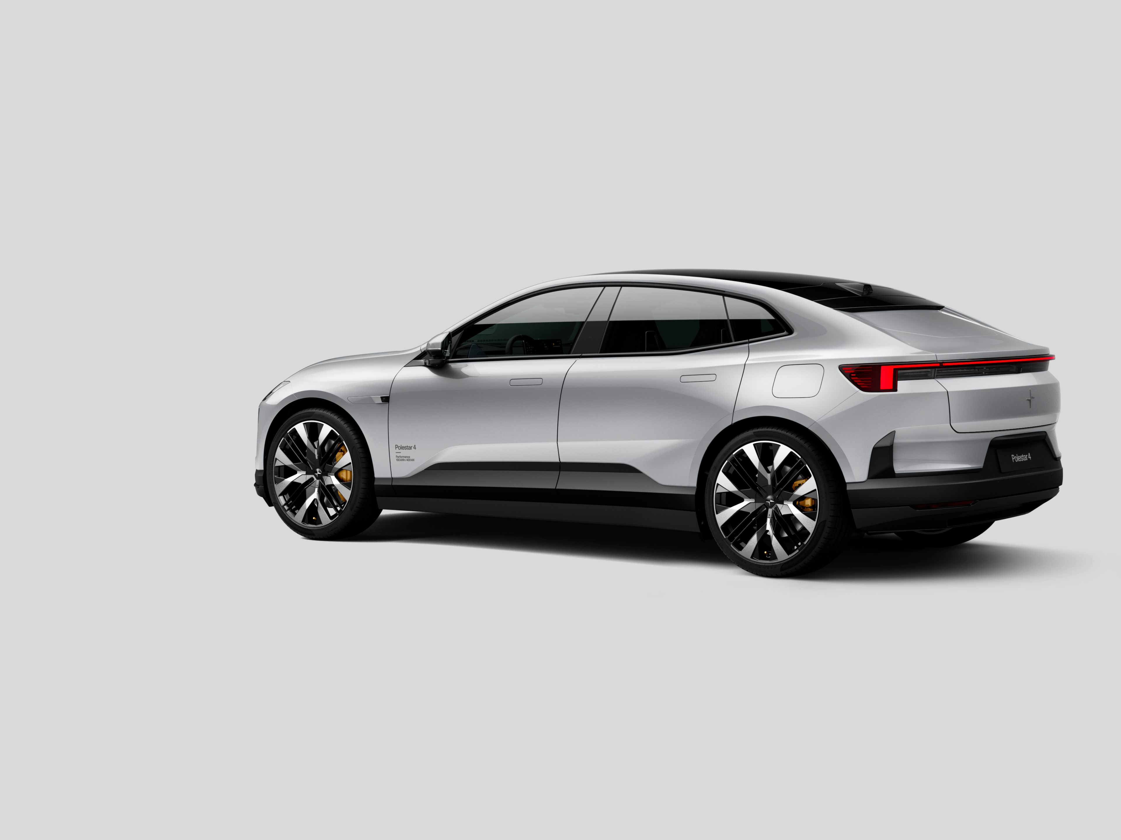 Polestar 4 coupé shown from the rear side