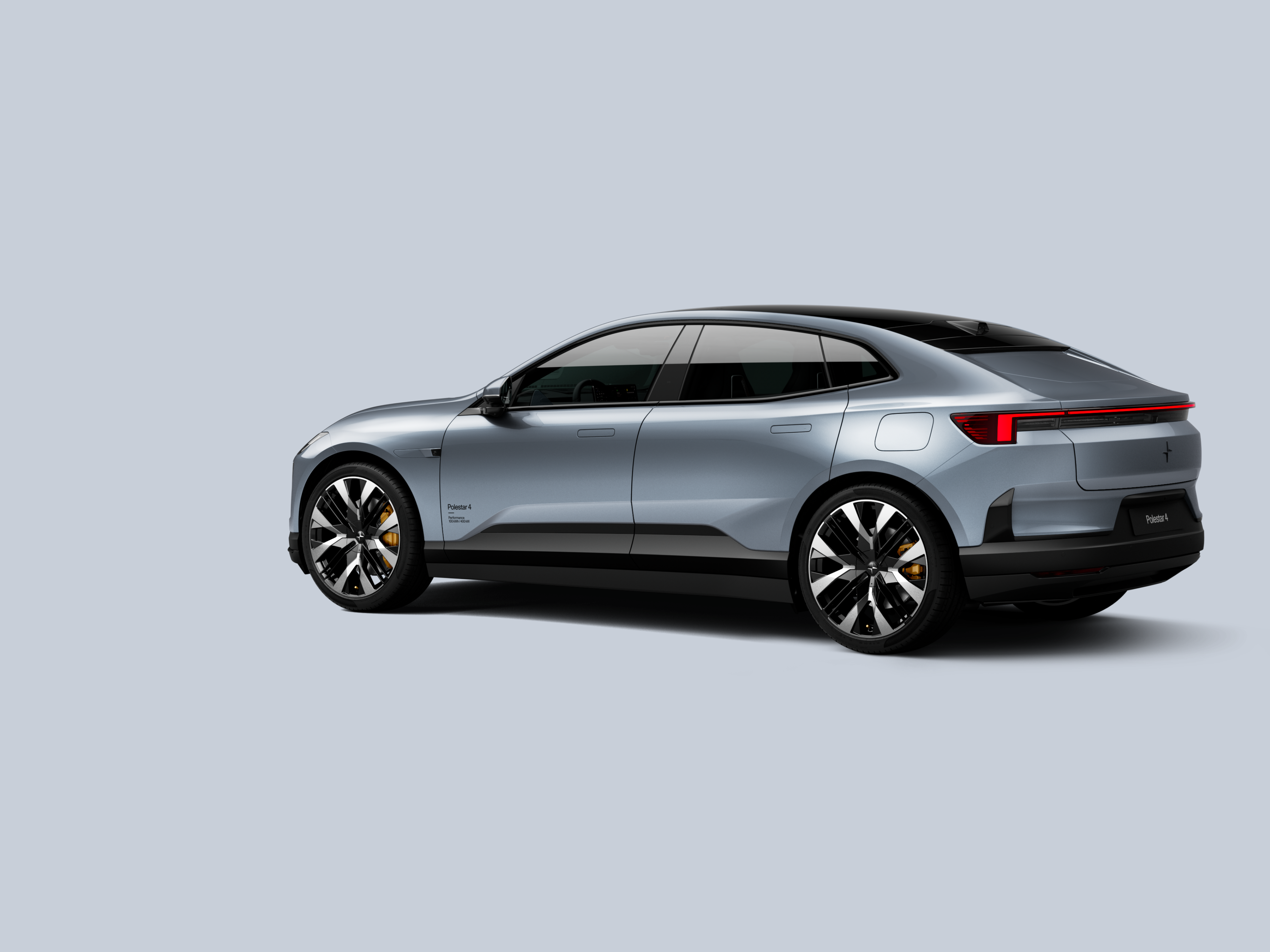 Polestar 4 coupé shown in rear three-quarter view