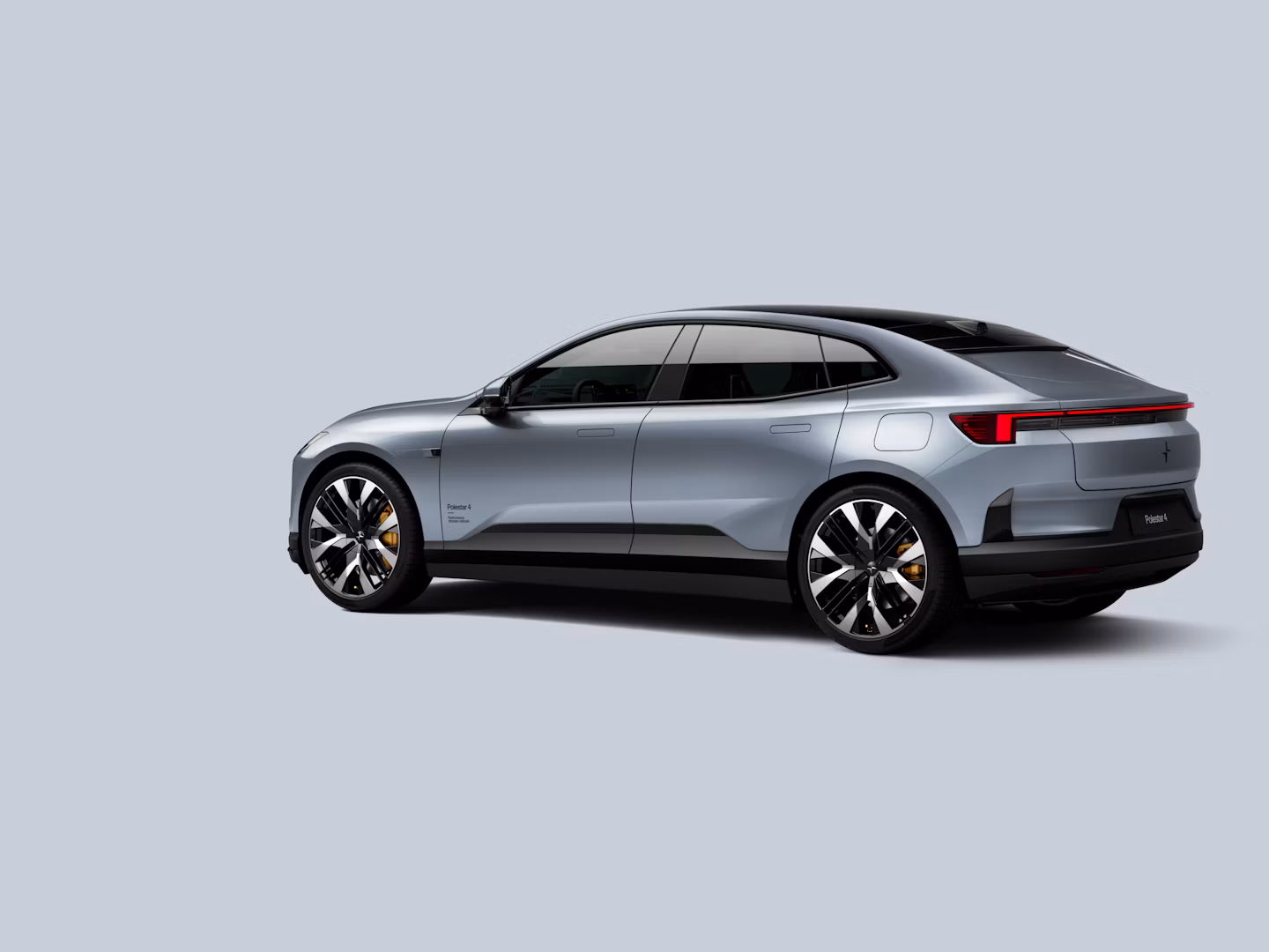 Polestar 4 coupé shown in rear three-quarter view