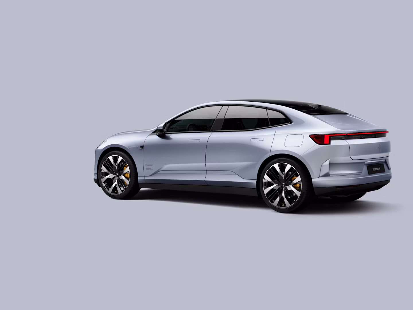 Polestar 4 coupé shown in rear three-quarter view
