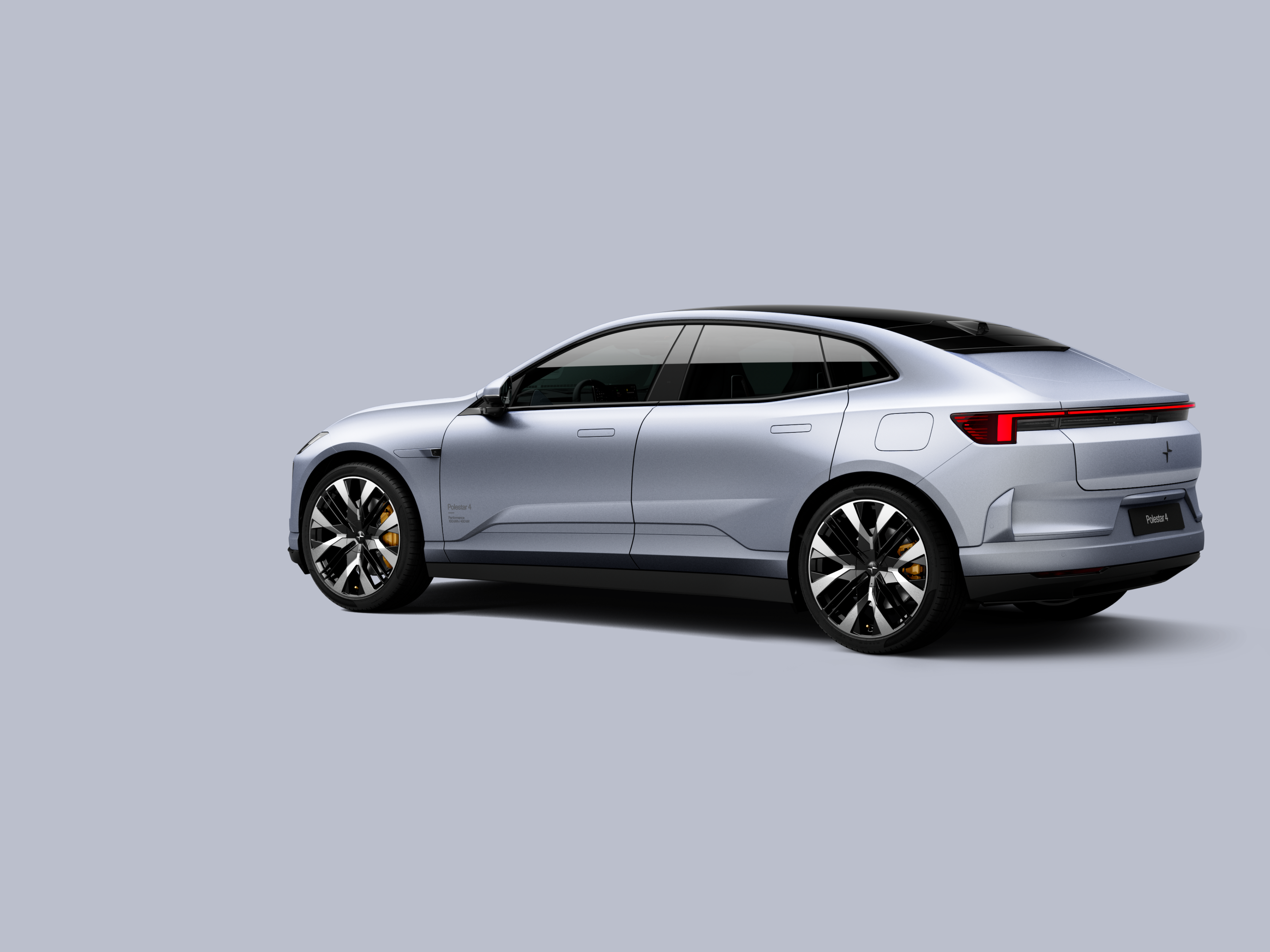 Polestar 4 coupé shown in rear three-quarter view