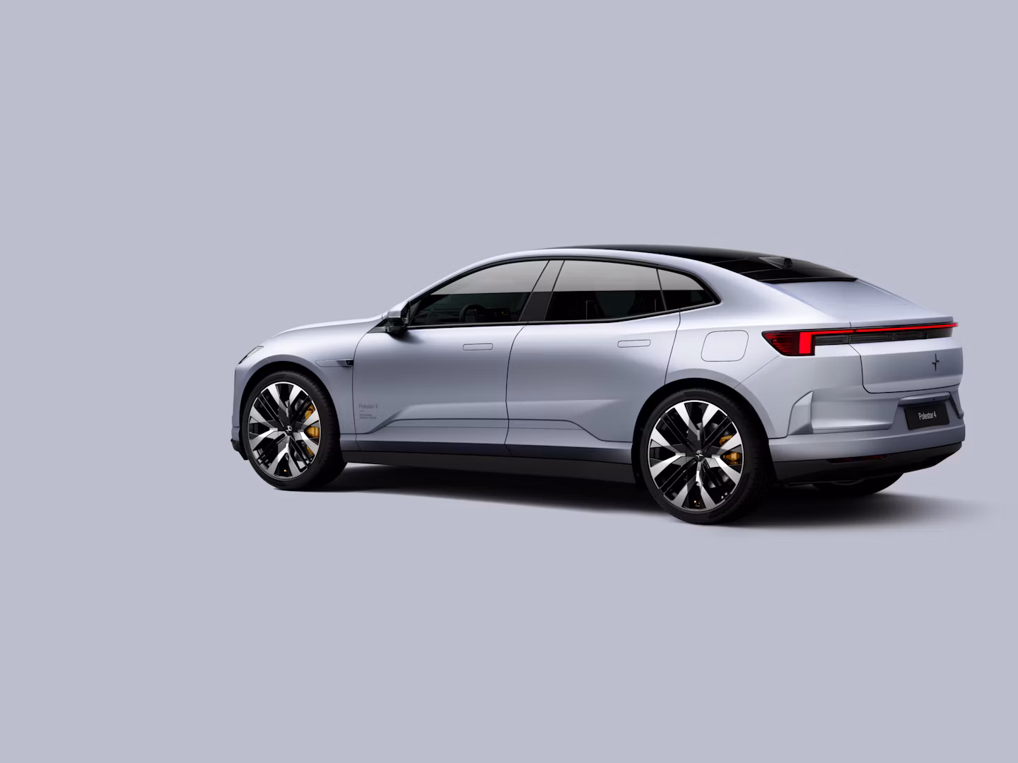 Polestar 4 coupé shown in rear three-quarter view