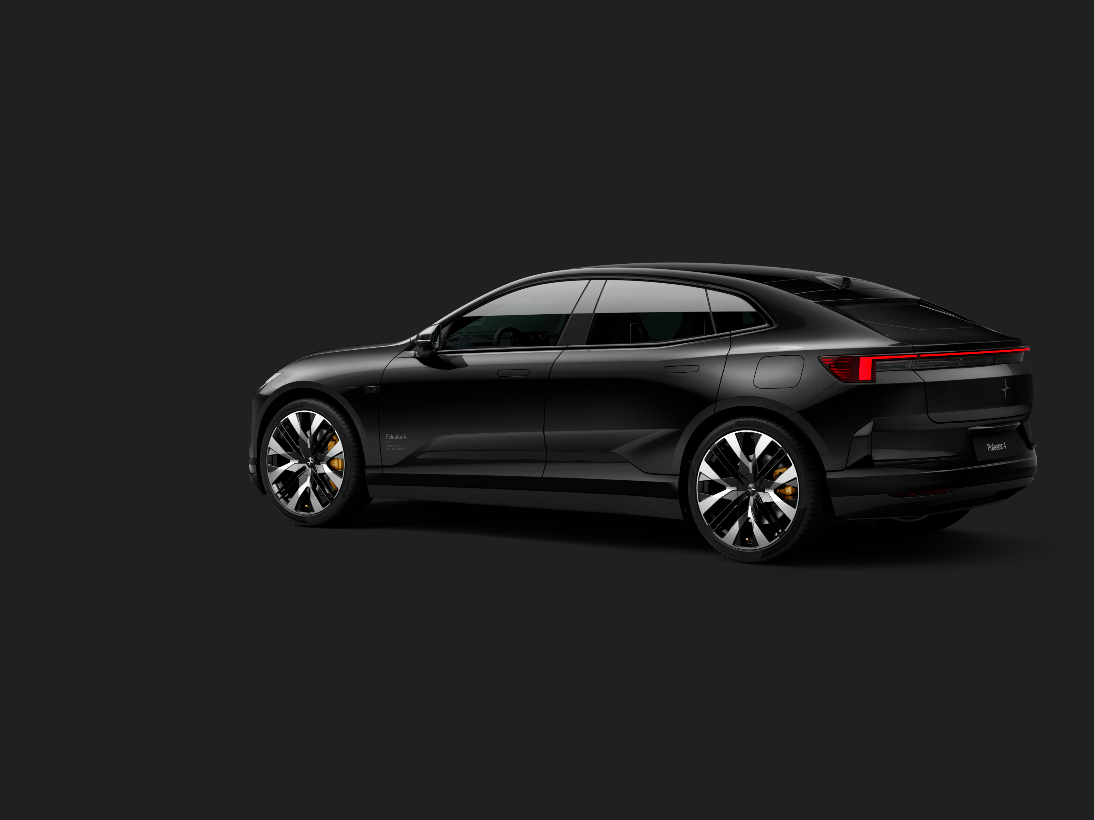 Polestar 4 coupé shown from the rear side