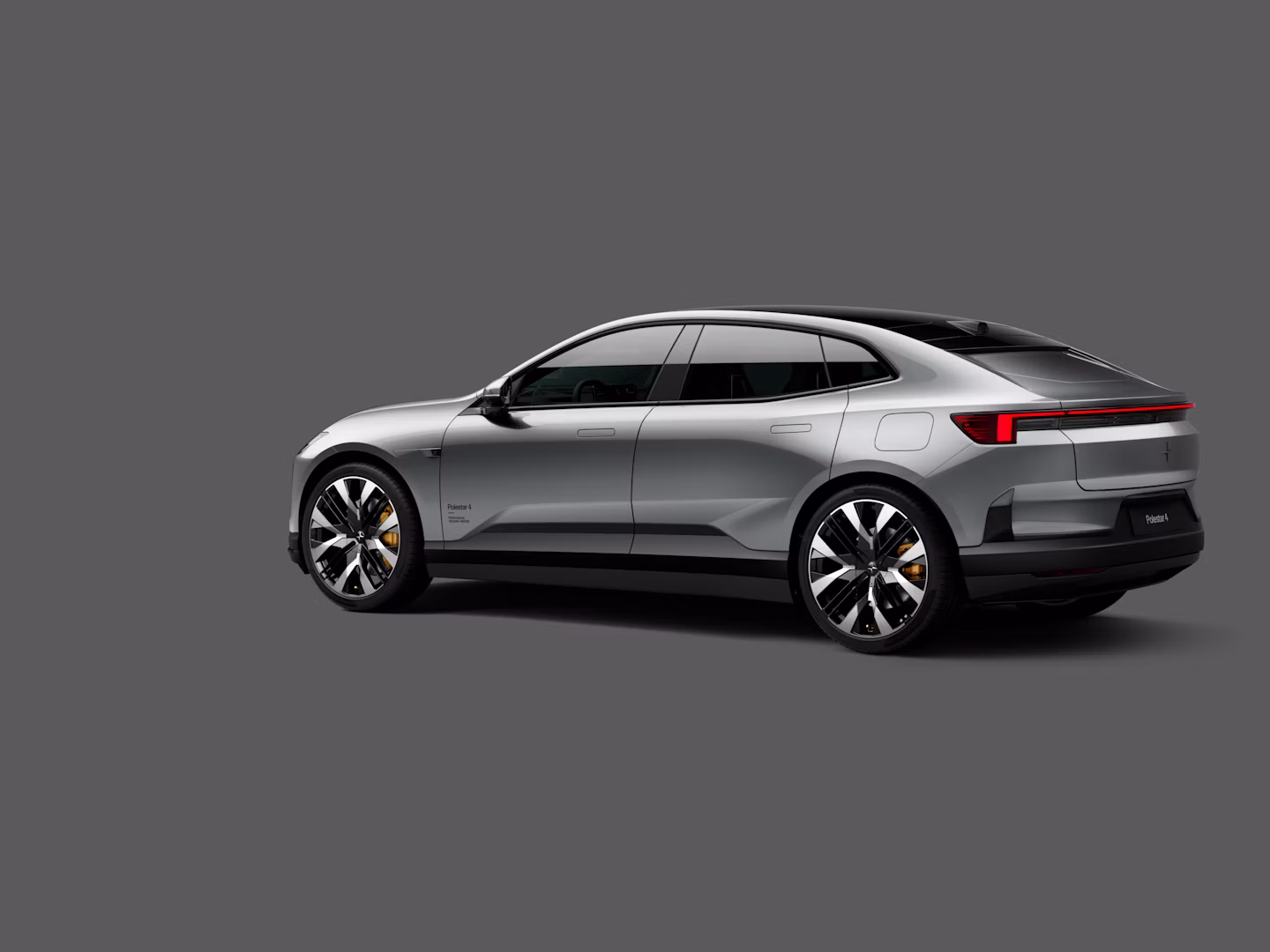Polestar 4 coupé shown from the rear side