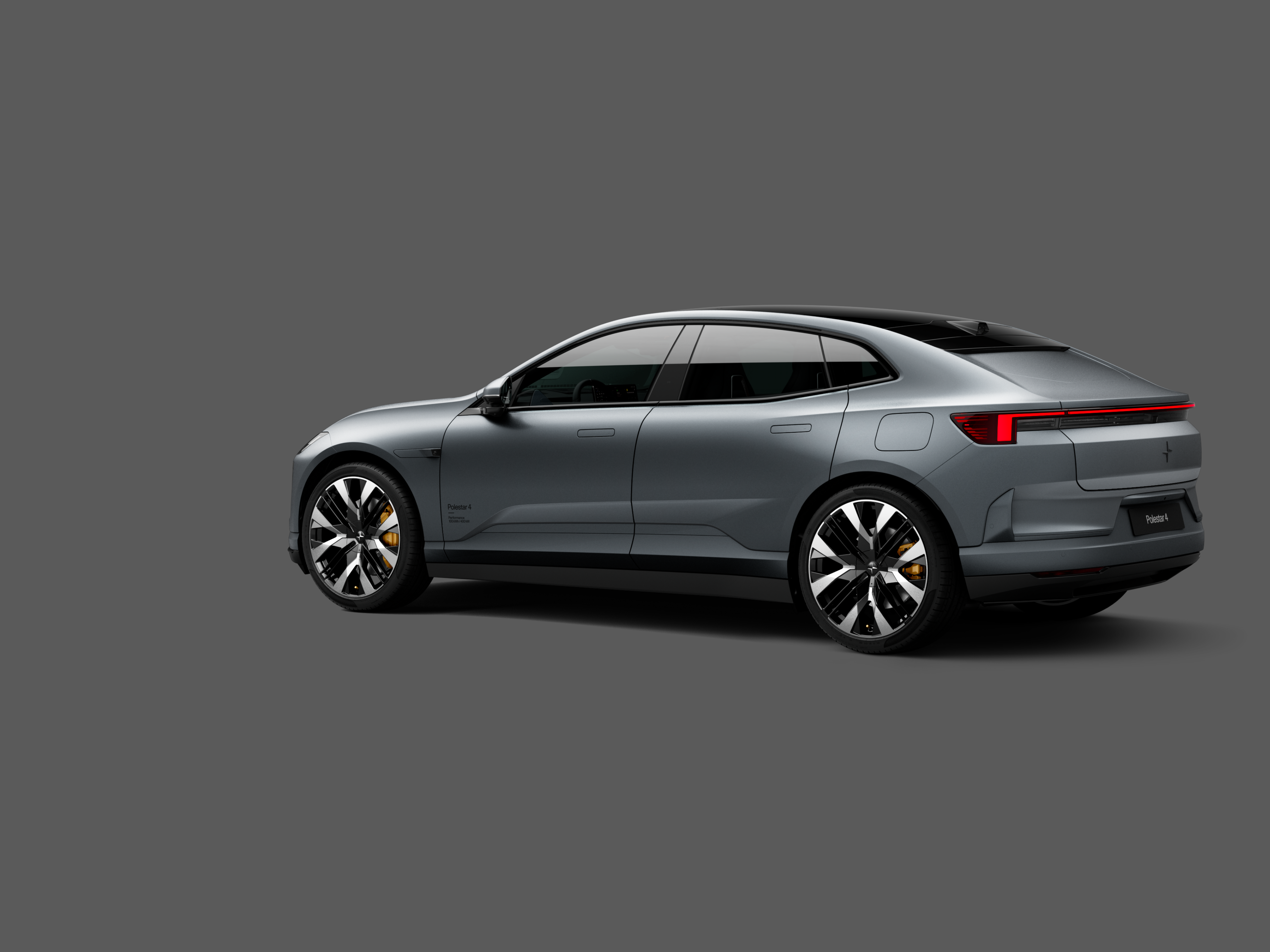 Polestar 4 coupé in rear three-quarter view