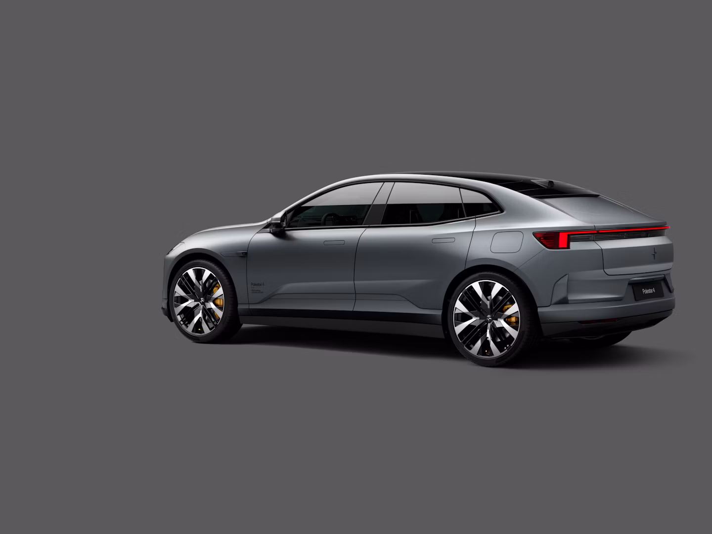 Polestar 4 coupé in rear three-quarter view